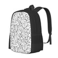 thumbnail image 1 of Disketp Black White Music Mochila Minimalista de Gran Capacidad, Mochila de Viaje para Escuela, Trabajo o Uso Diario, 1 of 6