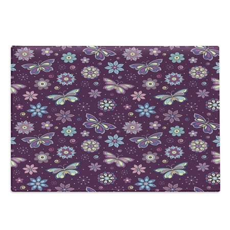 

Butterfly Cutting Board Vortex Shapes Polka Dots Background Flower Pattern Colorful Animal Design Decorative Tempered Glass Cutting and Serving Board Large Size Multicolor by Ambesonne