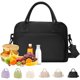 thumbnail image 1 of Bolsa De Almuerzo Térmica Reutilizable, Bolsa De Almuerzo Aislante Cruzada De Gran Capacidad (Negro 02), 1 of 4