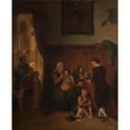 thumbnail image 2 of August Friedrich Siegert 12x14 Gold Ornate Wood Frame and Double Matted Museum Art Print Titled - Highthown of a Poor Family (1859), 2 of 4