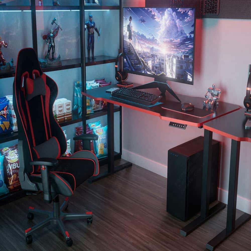 GVN Computer Desk, Home Office Desk,Electric Standing Desk, Adjustable Height Desk Home Office Computer Workstation Sit Stand up Desk, Black