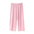 thumbnail image 5 of NMMUED Cotton Linen Embroidered Two Piece Outfit for Seniors Women Round Neck Short Sleeve Blouse Elastic Waist Wide Leg Pants Comfortable Casual Summer Set Relaxed Fit Womens Two Piece Lounge Set, 5 of 5