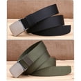 thumbnail image 3 of Pack of 2 Extra Long Metal Buckle Mens Belts Nylon Fabric Belt for Men Free Cut-to-Fit Up to 60 inches, 3 of 7