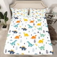 thumbnail image 2 of Homewish Colorful Dino 4-Piece Full Size Sheets for Boys Girls,Cartoon Animal Dinosaur Bed Sheets,Kawaii Woodland Wildlife Lightweight Sheet Sets,Ultra Soft Home Decor, 2 of 7
