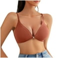 thumbnail image 5 of Bigersell Bra and Panty Sets for Women Front Snap Closure V-Neck Wire-Free Bra Support Women Yoga Sports Bra Padded Bra Style R-237 Basic Bra Strap Nylon Balconette Everyday Bras Underwear Orange L, 5 of 6