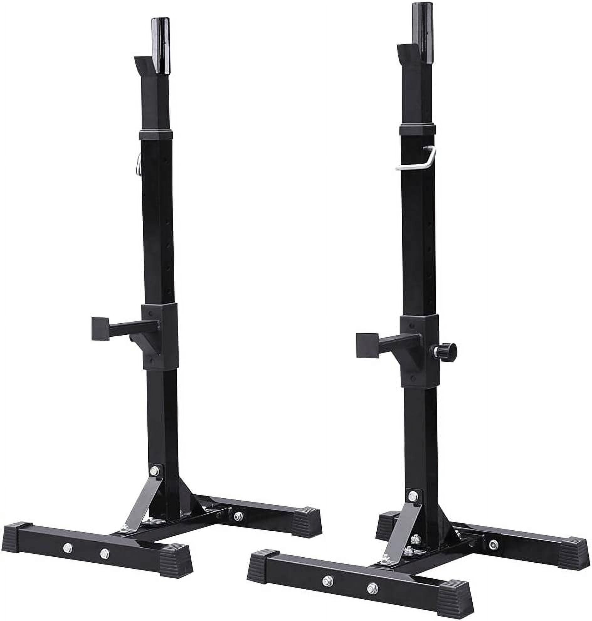 Pair of Adjustable Squat Rack Standard 44-70 Inch Barbell Rack, Solid Steel Squat Stands Bench Press Storage Home Gym Portable Dumbbell Stands