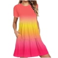 thumbnail image 3 of Sentmoon Robes pour Femmes Grande Taille avec Poches Manches Courtes Col Rond Longues Robes d'Été pour Femmes 2026 Coupe Régulière Extensible Robe T-Shirt Formelle Femme pour le Travail et la Fin de Semaine Orange TG, 3 of 6