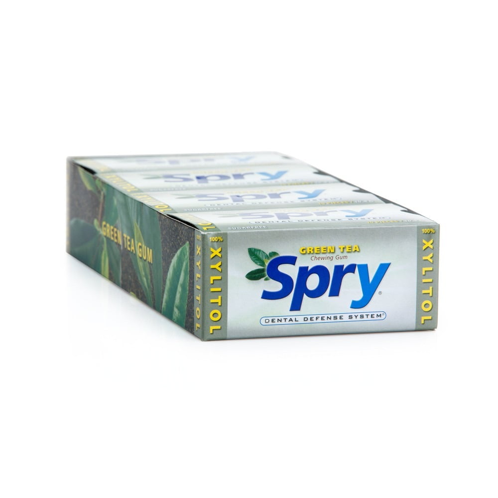 Spry Green Tea Gum Blister Pack Xlear 20 Packs Gum
