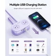 thumbnail image 2 of ORICO Travel Power Strip, 4 Outlets 3 USB Ports (1 USB C) with 4FT Wrap-Around Extension Cord, Compact Cruise Approved Power Strip No Surge Protector, Flat Plug for Hotel Dorm Essentials(Purple), 2 of 9