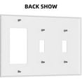 thumbnail image 3 of NICKSUN Galaxy Space Purple Combination Wall Plate, 3 Gang 2 Toggle 1 Rocker Outlet Cover Decorative Switch Plate for Office Home Decor, 4.5 x 4.5 Inch, 3 of 7