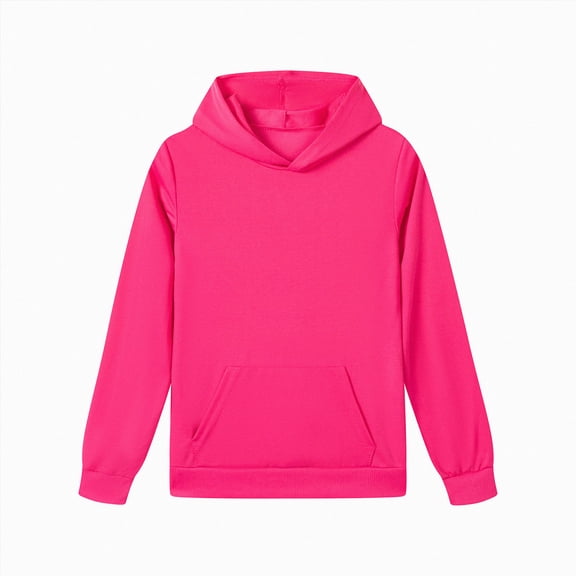 BOBOGOJP Girls Oversized Pullover Hoodie Sweatshirts 5-16 Years | Winter Outfits for Kids, Girls, Teen Girls (Hot Pink, 11-12 Years)