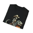 thumbnail image 4 of Skeleton Riding Dinosaur Halloween Pumpkin Ghost Witch TShirt, 4 of 4