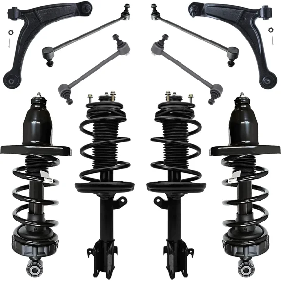 Detroit Axle - Front and Rear Struts Sway Bar Links Lower Control Arms w/ Ball Joints Replacement for 2006-2014 Honda Ridgeline - 10pc Set