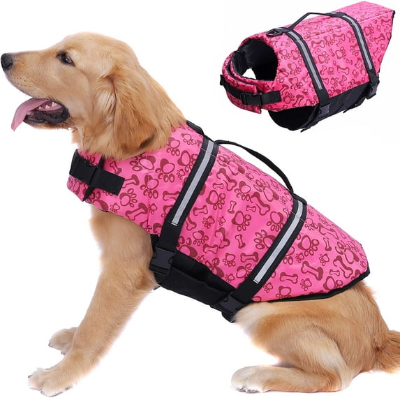 Pet Dog Life Jacket Outdoor Safety Clothes with reflective stripe Life Vest Swimming Preserver Rescue Pet Life Vest Harness For Small Medium Large Dogs(XXS-2XL)
