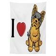 thumbnail image 3 of Ambesonne Yorkie Tablecloth Rectangular Table Cover, I Love Yorkshire Words, 60"x84", Marigold Pale Grey, 3 of 4