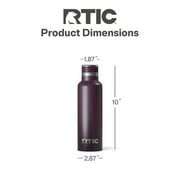 RTIC 20 oz Ceramic Lined Insulated Journey Water Bottle, Leak-Proof Lid, Plum