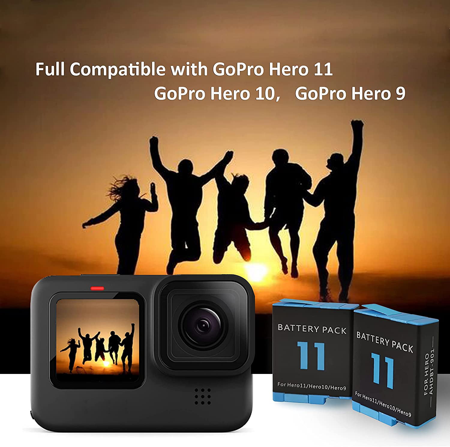 Lot de 3 batteries Hero 11 pour GoPro Hero 11, GoPro Hero 10