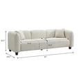 thumbnail image 4 of Christopher Knight Home 87" Modern Upholstered Sofa, Oversized 3-Seater Couch with Pillows, Wood Legs, Beige, 4 of 7