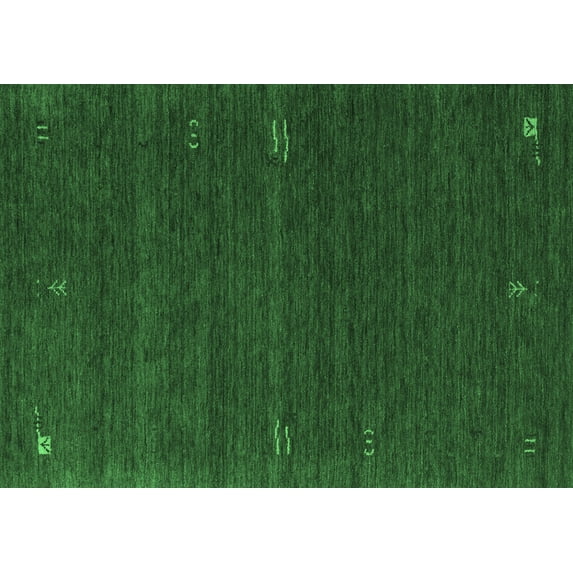 Ahgly Company Indoor Rectangle Abstract Emerald Green Contemporary Area Rugs, 5' x 8'