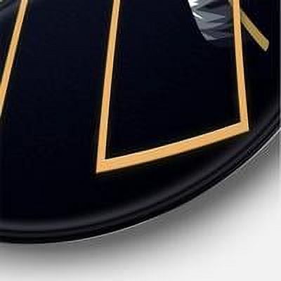 Designart 'Black Tropical Leaves Under Golden Rectangles' Modern Circle Metal Wall Art 23x23 - Disc of 23