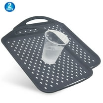Serving Tray Non Slip TV Dinner Food Tray With Handles - Nonskid Anti Spill Plastic Food Carrying Tray - Rectangular -2pc