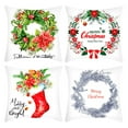 thumbnail image 1 of Almohada Con Temática Navideña 18*18 Pulgadas Funda De Almohada De Navidad Encantadora Funda De Cojín Reutilizable Para Sofá De Sala De Estar 4 Uds Fundas Yuarrent HA021231-00, 1 of 7