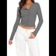 thumbnail image 1 of Suéter Corto de Punto con Botones y Larga Y2K para Mujer, Abierto Al Frente, Cárdigan de Punto, Cuello en V, Otoño Gris Oscuro XL, 1 of 7
