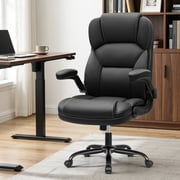 STACOO Executive Leather Office Chair, Ergonomic High-back Home Office Desk Chair with Adjustable Armrest and Lumbar Support, Black