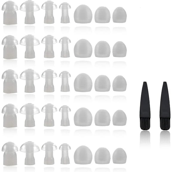 39-Piece Hearing Aid Tips with Cleaning Brushes, 7 Sizes, Universal Fit