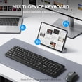 thumbnail image 2 of Wireless Keyboards, Support 2.4G USB and Bluetooth - Full Size Computer Keyboards with Number Pad, Multi Device for PC, Desktop, Laptop, Tablet, 105 Days Standby Time, Black, 2 of 4