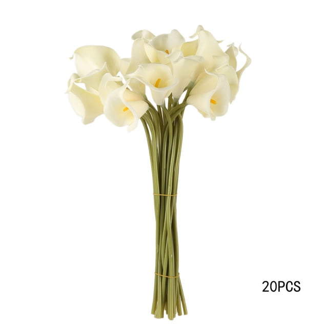 Wdftyju Ramo de novia de 20 piezas Calla, látex, sensación Real, flor, leche, blanco Wdftyju 9hn4ac0xa1ud6D02