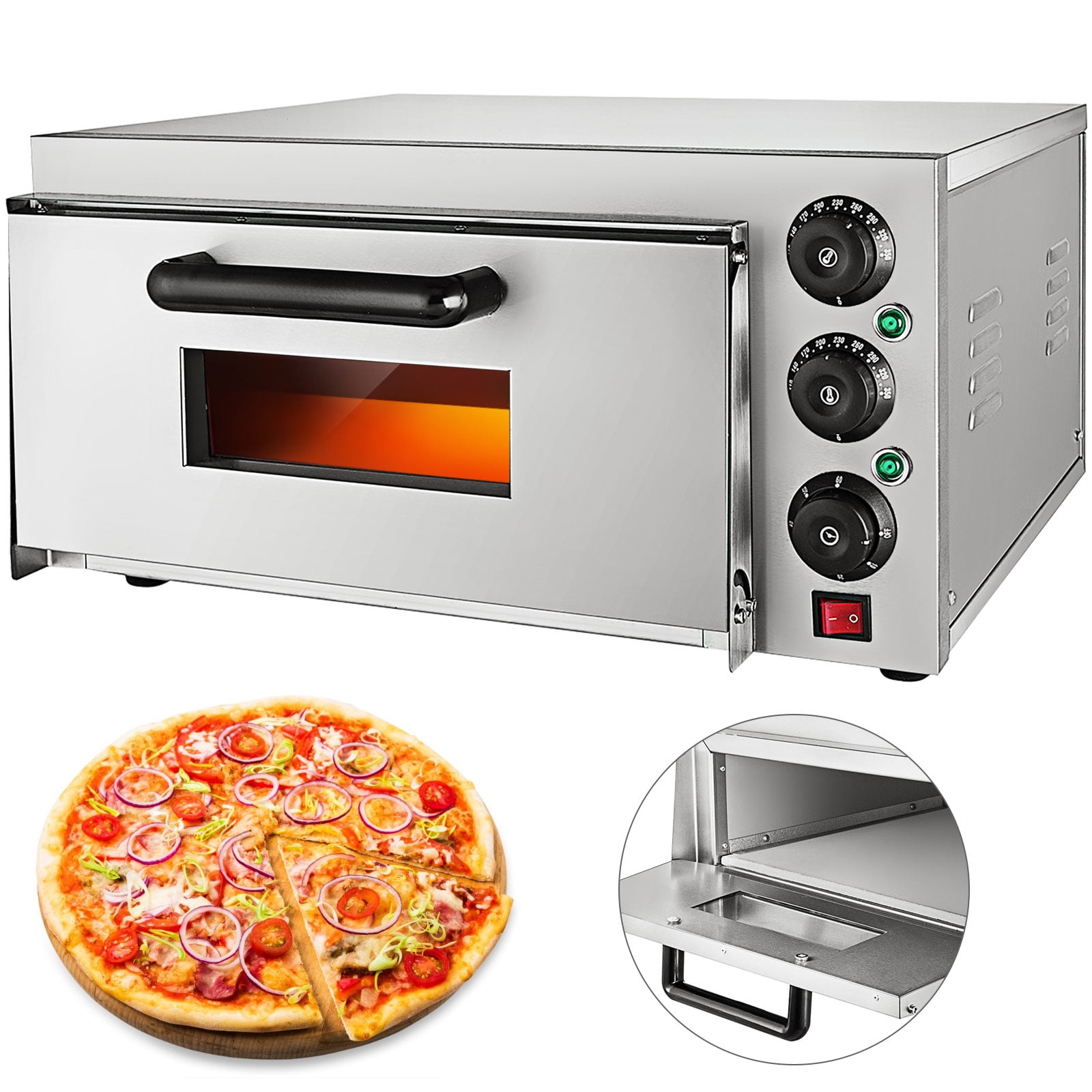 Buy VEVOR Commercial Pizza Oven 2200W Stainless Steel Countertop 110V 