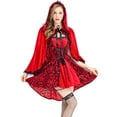 thumbnail image 3 of Disfraces de Halloween para mujer, moda retro, gótico, vestido de encaje, capa, minivestido de malla, conjuntos de disfraz de Halloween para mujer, 3 of 5