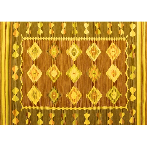 Ahgly Company Indoor Rectangle Southwestern Yellow Country Area Rugs, 5' x 8'