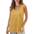 thumbnail image 2 of PNTUTB Women's Solid Color Basic Tees Comfortable Fit Round Neck Camisole Sleeveless Casual Blouses, 2 of 6