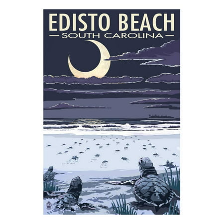Edisto Beach, South Carolina - Sea Turtles Hatching Print Wall Art By Lantern