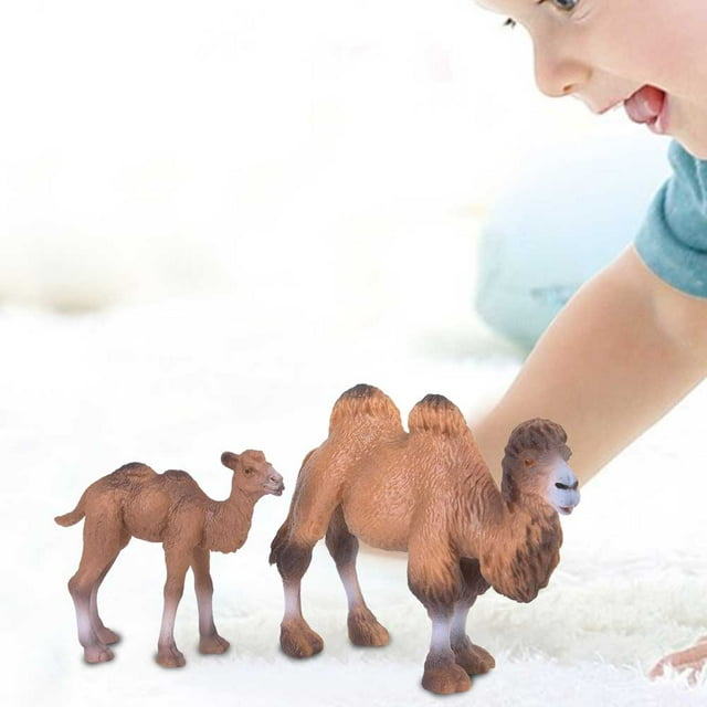 Juguete modelo animal, 2 piezas de figura de camello en miniatura, figura de animal, juguete educativo, figura multifuncional
