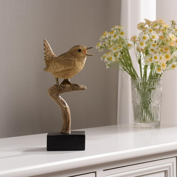 Escultura de pájaro de resina Hi-Line Gift Ltd, decoración realista