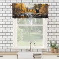 thumbnail image 3 of Rustic Black Bear Window Curtain Valance Fall Forest Autumn Hunting Camping Vintage Lake Lodge Rod Pocket Window Valance for Living Room Bathroom Bedroom Kitchen 54 by 18 in, 1 Panel, 3 of 6