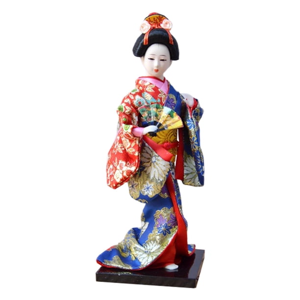 Muñecas geishas étnicas japonesas, estatuilla de muñeca oriental, figura hecha a mano, muñeca geisha asiática popular para tienda, escritorio, decorac estilo D
