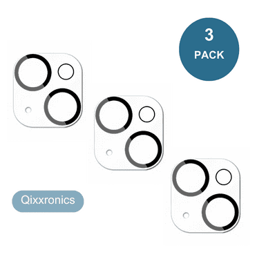 3PCS Qixxronics for iPhone 15 Plus Camera Lens Protector Clear Tempered Glass Lens Cover Flim