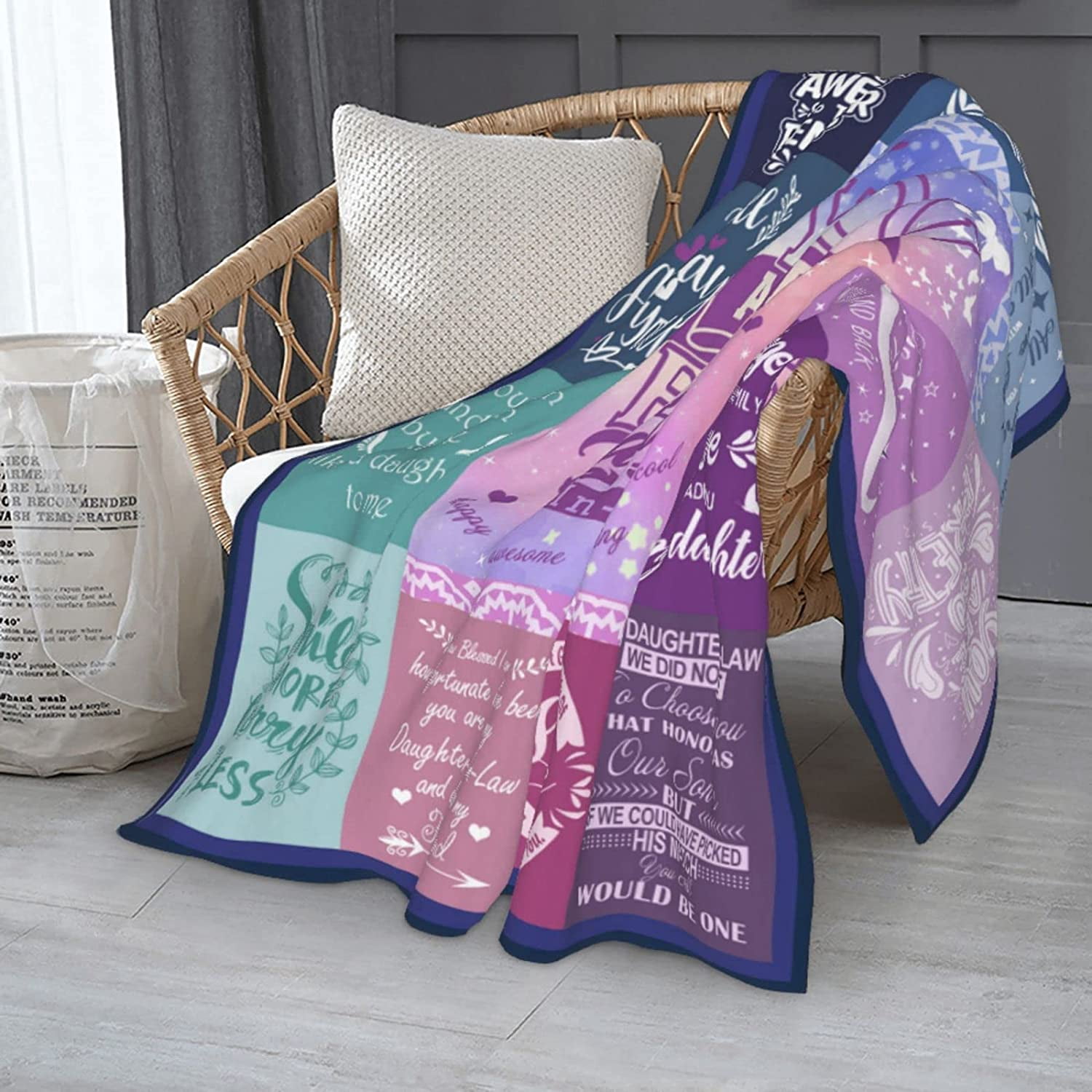Daughter-in-Law Gifts Blanket, Daughter-in-Law Birthday Gifts, Gifts for Daughter-in-Law, Daughter-in-Law Gifts from Mother-in-Law, Best Birthday Gifts for Future Daughter-in-Law Throw Blanket 50"x60"