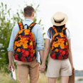 thumbnail image 4 of Disketp Marigold Flowers In Different Colors print Canvas Backpack Lightweight Travel Daypack Student Rucksack Laptop Backpack-Small, 4 of 5