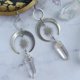 thumbnail image 5 of Pendientes de cristal de cuarzo transparente Yashi envueltos en alambre dorados forma de media Luna y Sol, 5 of 5