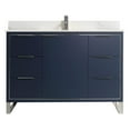 thumbnail image 2 of Fine Fixtures Opulence Collection 48 in. W x 20 in. D x 33 in. H Bathroom Vanity in Navy Blue with White Carrara Sintered Stone Sink - Chrome hardware, 2 of 7