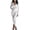 White, variant on Women's Long Sleeve Solid Color Satin Midi Dress Deep V-Neck Wrap Sheath Formal Evening Dresses White XL