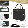 thumbnail image 2 of EASYA Bolsa de almuerzo grande con aislamiento para el trabajo, lonchera térmica de nailon para mujer, bolsa de mano a prueba de fugas con bolsillo de almacenamiento (negro), 2 of 5