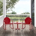 thumbnail image 3 of Afuera Living 3 Piece Metal Outdoor Rocking Chair Set in Bright Red, 3 of 13