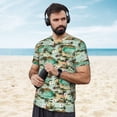 thumbnail image 4 of Wukai Colorful Hawaii Palms Print Men's Short-Sleeved Mesh T-Shirt,Quick-Dry Short Sleeve Workout T-Shirt-Medium, 4 of 8
