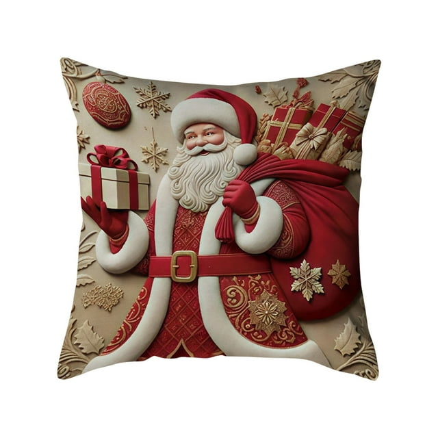 Christmas Pillow Covers Christmas Pillow Covers 17.7X17.7 Inches Decorative Pillow Cases with Soft Fabric Hidden Zipper for Home Decor Pillow Cases Standard Size